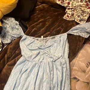 Baby Blue Extra Long Dress